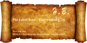 Heidecker Barnabás névjegykártya